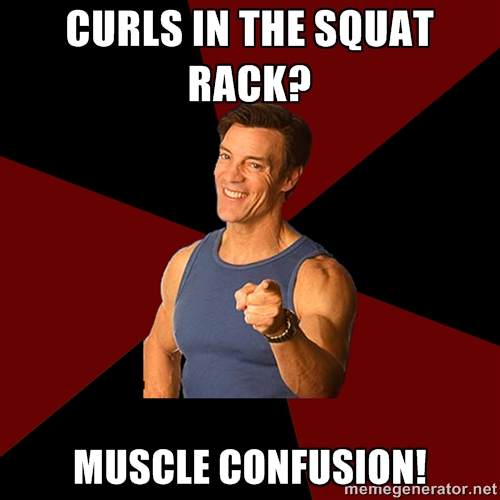 working out in college muscle confusion
